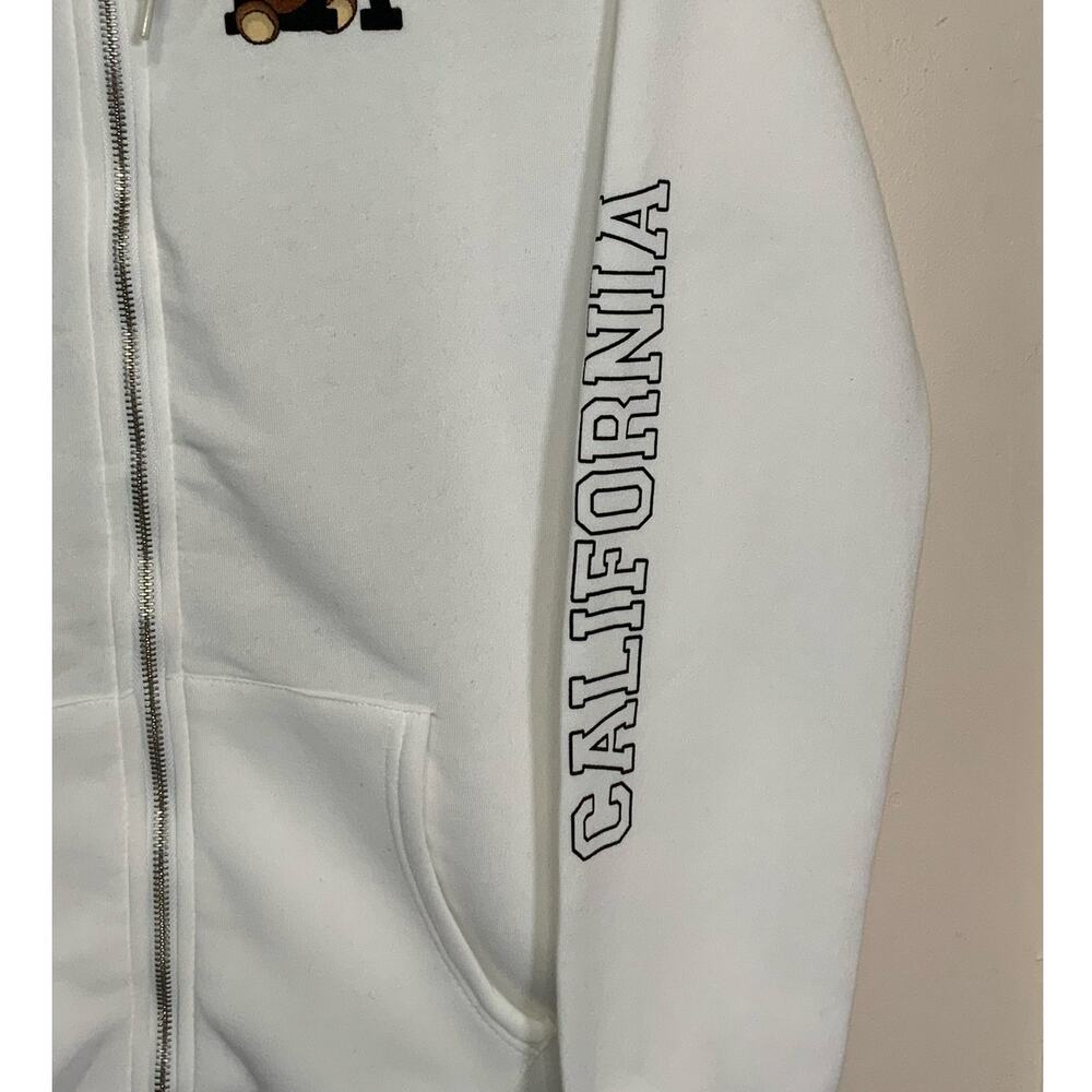 Orange Kiss LA California Bear Dream Big Full Zip White Graphic Hoodie Size S - Picture 11 of 11